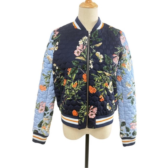 Parker Herve Quilted Bomber Floral - Picture 2 of 4